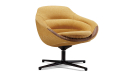 'D Series' Revolving Lounge Chair In Yellow Fabric