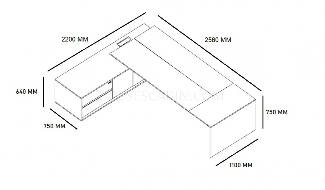 Maxima 8.5 feet Office Desk | Large Office Desks Online: Boss's Cabin