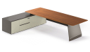 'Varna' 10 Feet Office Table in Walnut & Lacquer Finish