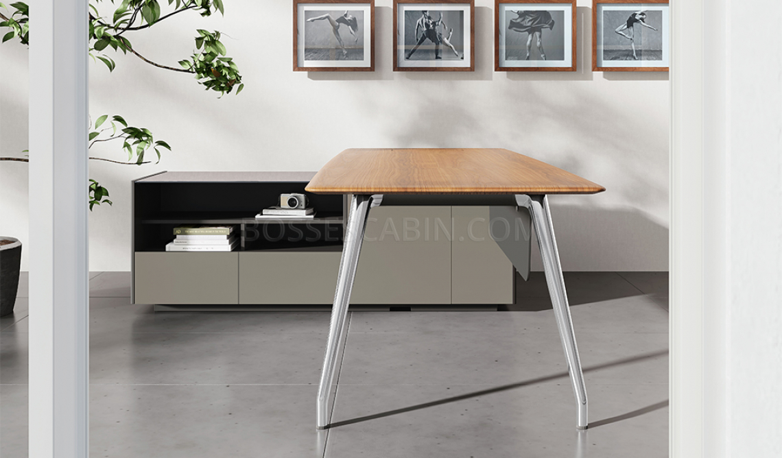 Varna 6.5 Feet Office Desk With Aluminum Alloy Legs: BossesCabin.com