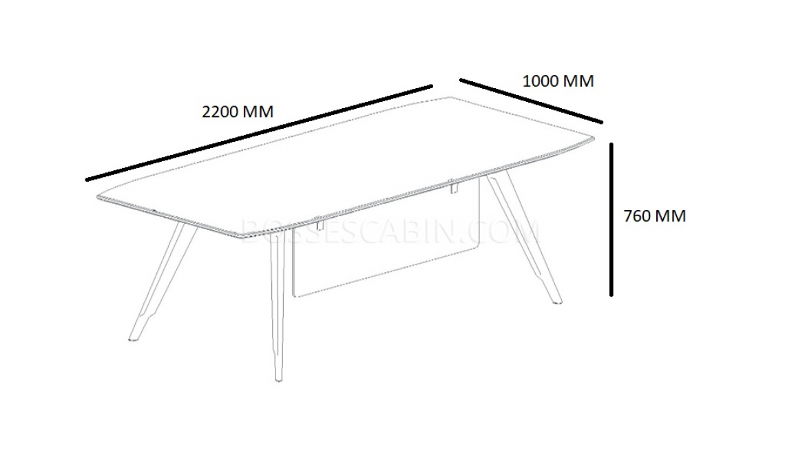 Contemporary 7 Feet Office Desk In Maple Veneer: Bossescabin.com