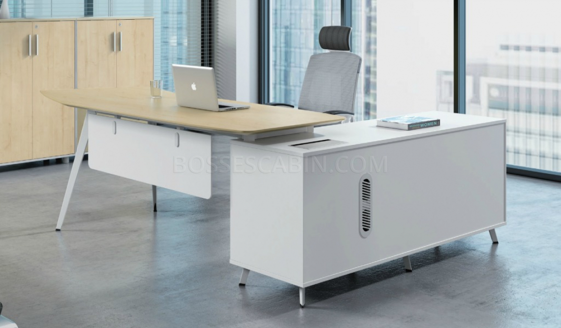 Office Table In Maple Finish | Stylish Executive Desks Online: Boss'sCabin