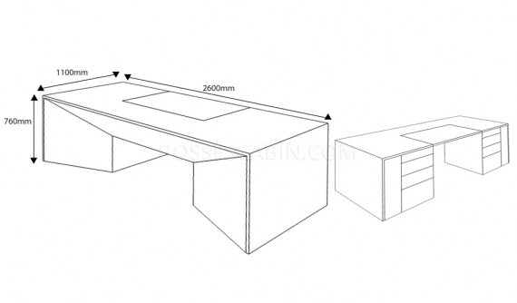 Office Table In Zebra Veneer | Premium Office Desks Online: Boss'sCabin