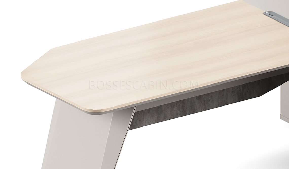 'Moby-II' 8 Feet Office Desk In Pearwood Finish: BossesCabin.com