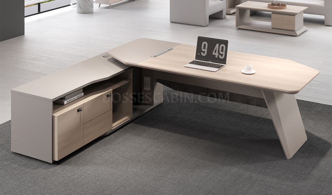 'Moby-II' 8 Feet Office Desk In Pearwood Finish: BossesCabin.com