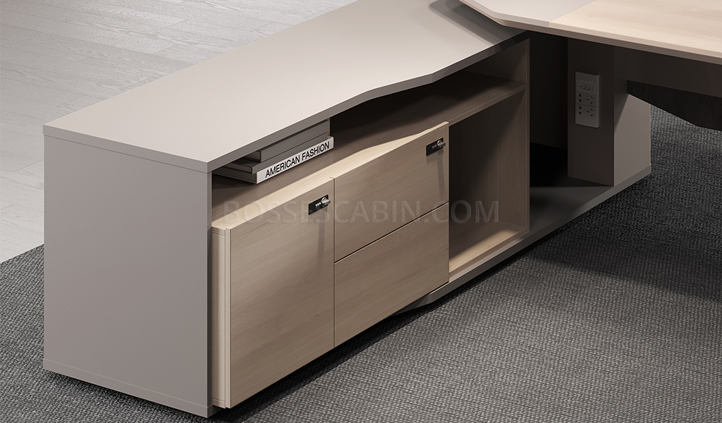 'Moby-II' 8 Feet Office Desk In Pearwood Finish: BossesCabin.com