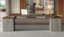 'Inspira Gold' 8 Feet Office Table With Side Cabinet