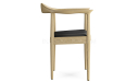 'Balence' Cafeteria Chair With Arms In White Ash Wood