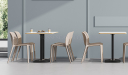 'Balence' Cafeteria Table In Warm White & Black Base
