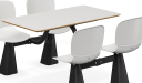 'Balence' White Cafeteria Chair & Table Set