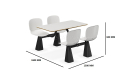 'Balence' White Cafeteria Chair & Table Set