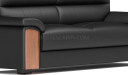 'Polo' Two Seater Institutional Sofa In Leather & Wood