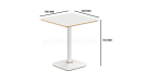 'Balence' Square Cafeteria Table With White Base