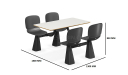 'Balence' Black Cafeteria Chair & Table Set