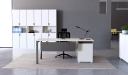 'Lido' Office Table In Warm White & Gray