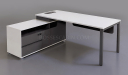 'Lido' 6 Feet Office Table In Warm White & Gray