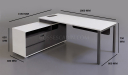 'Lido' 6 Feet Office Table In Warm White & Gray