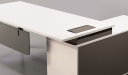 'Lido' 5 Feet Office Table In Warm White & Gray