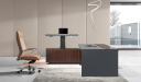 'Larry' 9 Ft Office Desk With Height Adjustable Side Desk