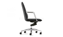'Aulenti' Mid Back Office Chair With Polished Aluminum Arms