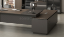 'Vistra' 8.5 Ft. Office Desk In Asti Walnut & Advanced Gray