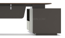 'Varna' 8.5 Feet Office Table in Black Walnut & Lacquer