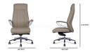 'Calm' High Back Office Chair In Dark Latte Artificial Leather