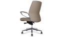 'Calm' Medium Back Chair In Dark Latte Artificial Leather