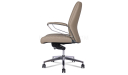 'Calm' Medium Back Chair In Dark Latte Artificial Leather