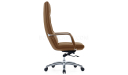 'Sigma' High Back Office Chair In Brown PU Leather