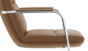 'Sigma' Fixed Base Visitor Chair In Brown PU Leather