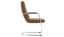 'Sigma' Fixed Base Visitor Chair In Brown PU Leather