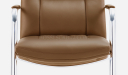 'Sigma' Fixed Base Visitor Chair In Brown PU Leather