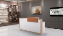 'Moby' 6 Feet Reception Desk In Pearwood & White