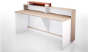 'Moby' 6 Feet Reception Desk In Pearwood & White