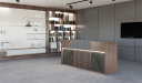 'Nexa' 8 Feet Reception Desk In Pari Walnut