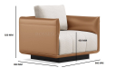 'Taurus-T' One Seater Sofa In PU Leather & Fabric