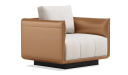 'Taurus' One Seater Sofa In PU Leather & Fabric