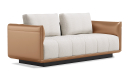 'Taurus-T' Three Seater Sofa In PU Leather & Fabric