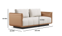 'Taurus-T' Three Seater Sofa In PU Leather & Fabric