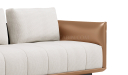 'Taurus-T' Three Seater Sofa In PU Leather & Fabric