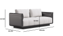 'Taurus-B' Three Seater Sofa In Black PU Leather & Fabric