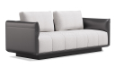 'Taurus-B' Three Seater Sofa In Black PU Leather & Fabric