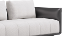 'Taurus-B' Three Seater Sofa In Black PU Leather & Fabric