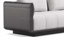 'Taurus-B' Three Seater Sofa In Black PU Leather & Fabric