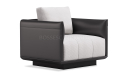 'Taurus-B' One Seater Sofa In Black PU Leather & Fabric