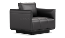 'Taurus-N' One Seater Sofa In Black Nappa Leather