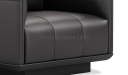 'Taurus-N' One Seater Sofa In Black Nappa Leather