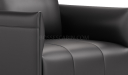 'Taurus-N' One Seater Sofa In Black Nappa Leather