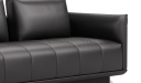 'Taurus-N' Three Seater Sofa In Black Nappa Leather